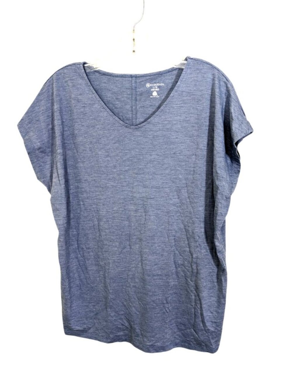 Cloudveil Merino Wool Tencel Top Womens Large Blue Base Layer Hiking Thermal